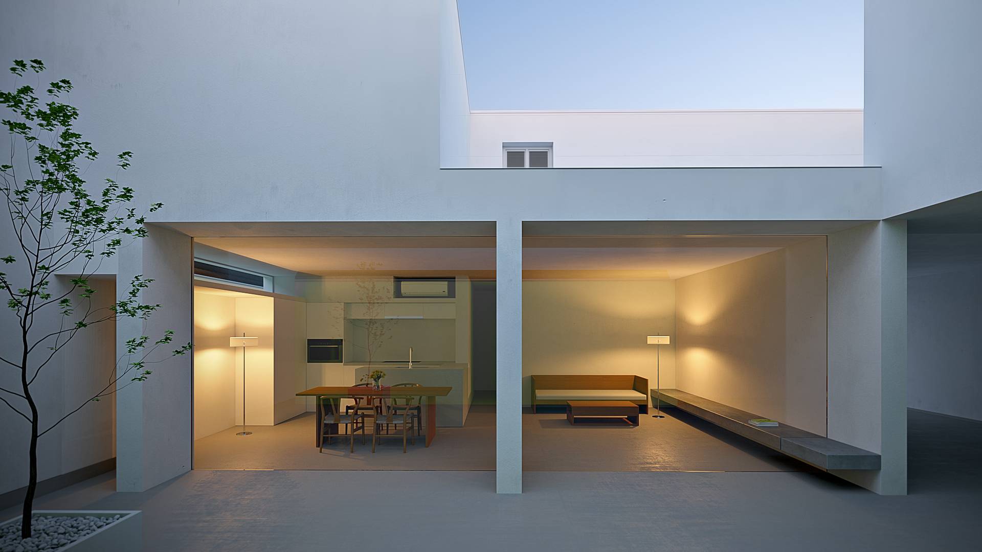 3d rendering ακινήτων κατοικίας White Cave House μινιμαλιστική αρχιτεκτονική απεικόνιση