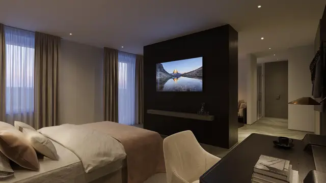 3d απεικόνιση ακινήτων interior πολυτελούς ξενοδοχείου στο Ζερμάτ