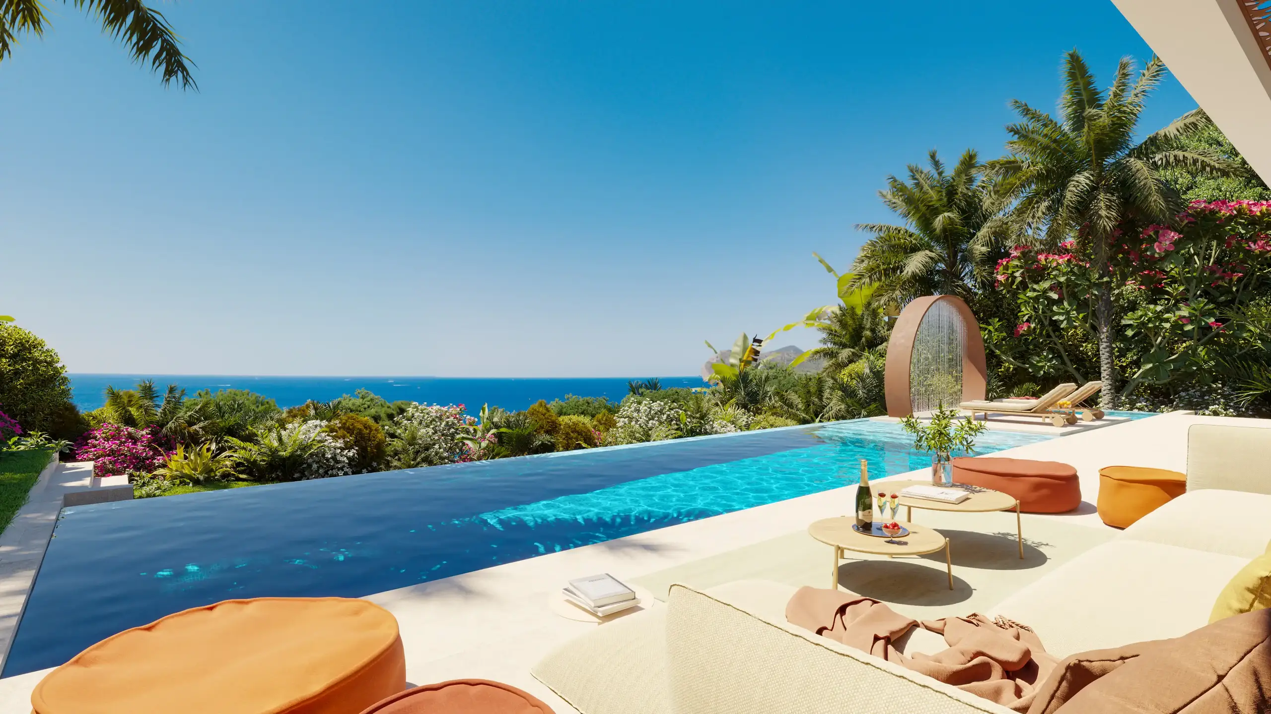 Φωτορεαλιστικά σχέδια infinity pool με θέα στη θάλασσα στη Μαγιόρκα – gmsvision
