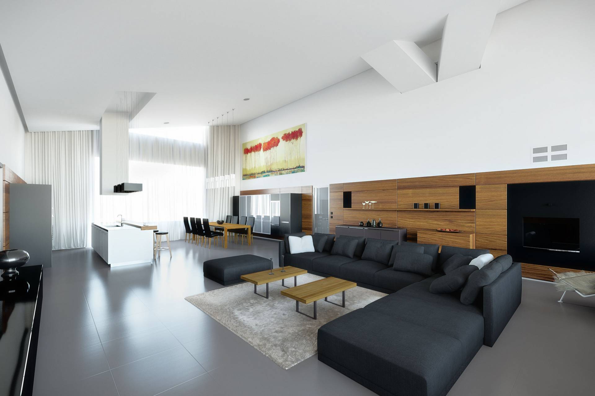 3d rendering ακινήτων εσωτερικών χώρων πολυτελούς βίλας στο Μόναχο