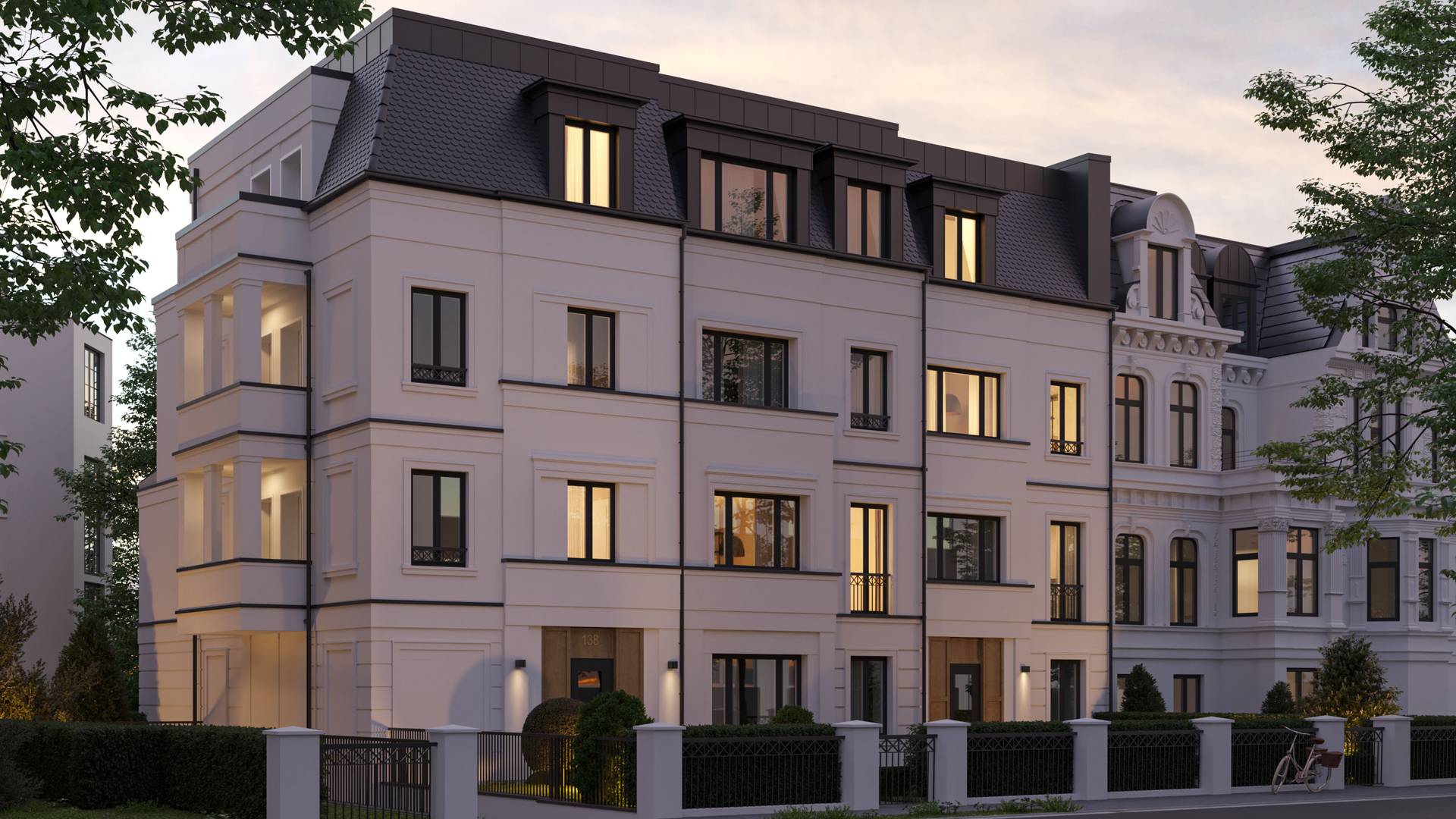 3d rendering ακινήτων Stadtvilla Oberstraße 138 στο Hamburg αρχιτεκτονική παρουσίαση